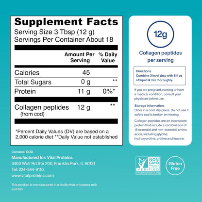 Vital Proteins Marine Collagen Peptides Powder Supplement for Skin Hair Nail Joint - Hydrolyzed Collagen - PrimeBioHealth - canada supplements
