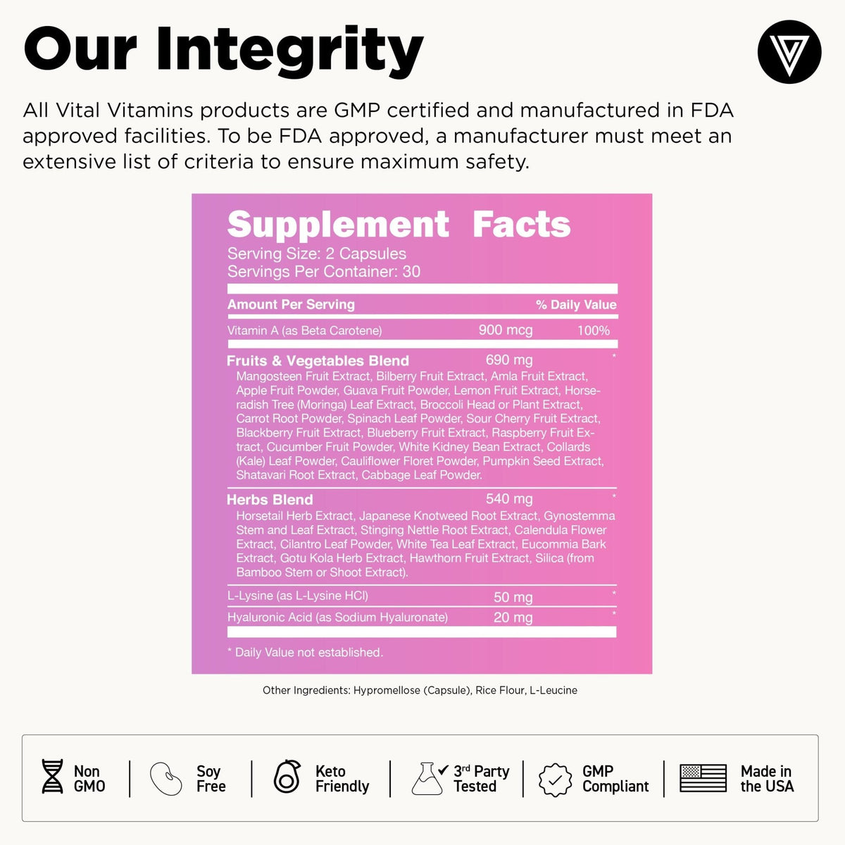 Vital Vitamins Vegan Collagen Booster - with Silica and Hyaluronic Acid - Plant-Based Collagen Supplements - PrimeBioHealth - canada supplements