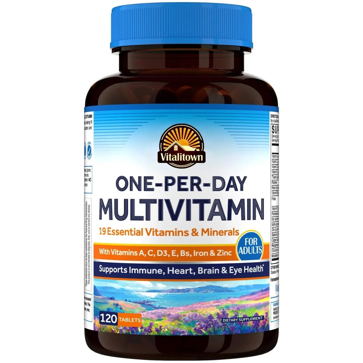 Vitalitown Multivitamin for Women & Men, with Iron, Zinc, Vitamin D3, A, C, B, E, 19 Key Nutrients, One Per Day - PrimeBioHealth - canada supplements