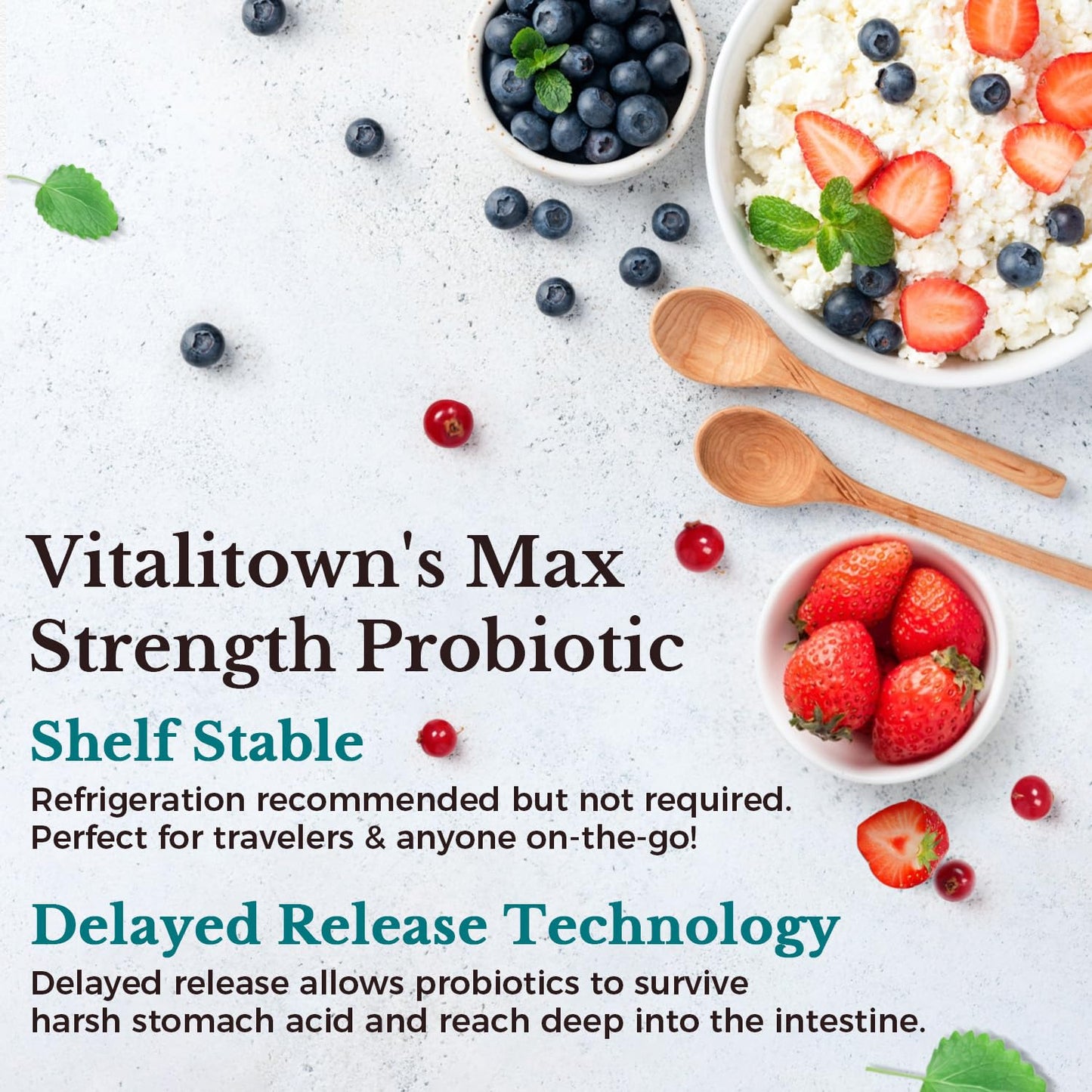 VITALITOWN Probiotics 120 Billion CFUs | 36 Strains, with Prebiotics & Digestive Enzymes for Men Women | Shelf Stable | Digestive Health & Immune Support - PrimeBioHealth - canada supplements