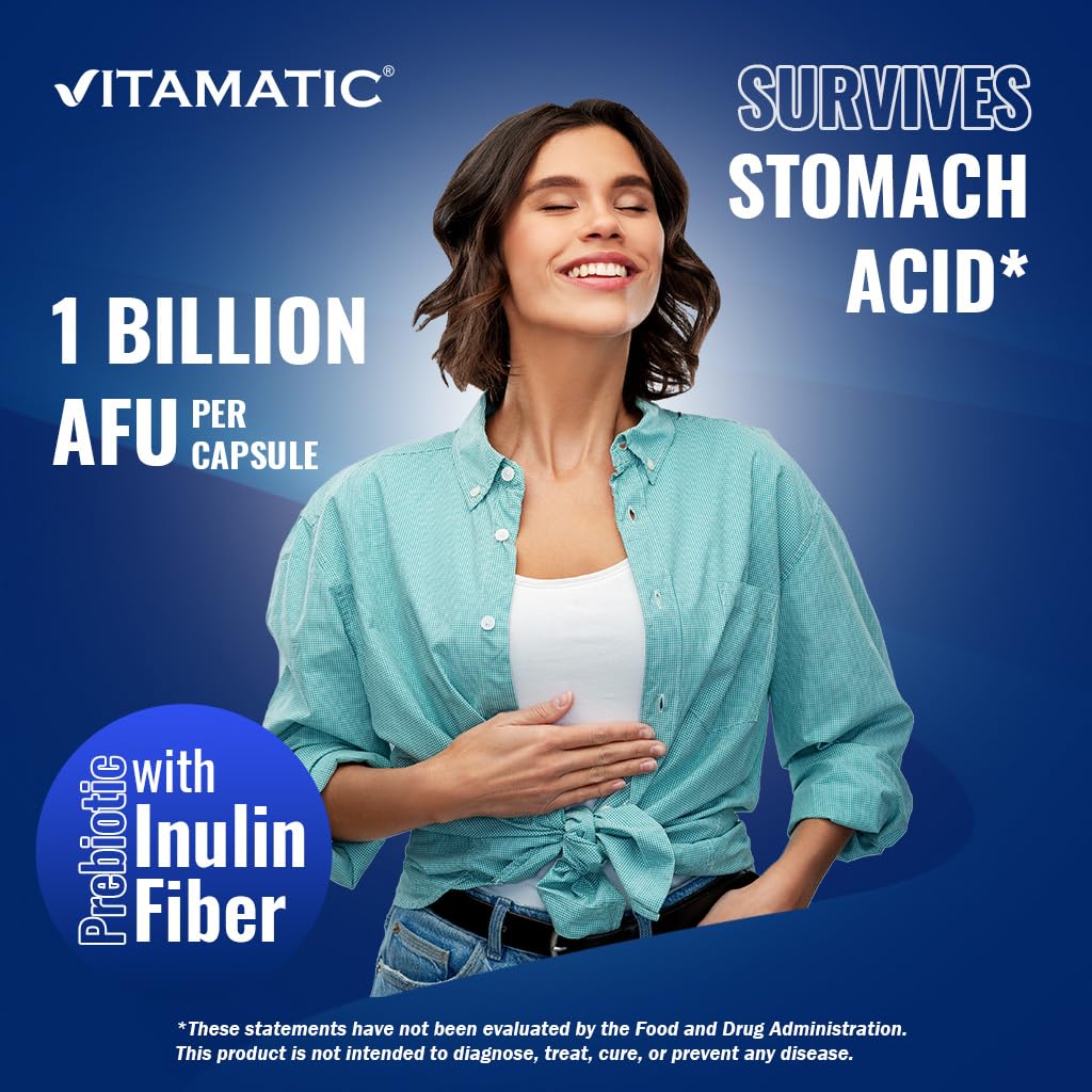 Vitamatic Akkermansia Muciniphila Gut Health - 60 DR Capsules (Delayed Released) - Made with Prebiotic Inulin Fiber - PrimeBioHealth - canada supplements