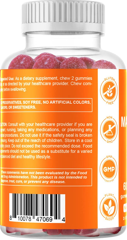 Vitamatic Magnesium Gummies 600mg per Serving – 60 Vegan Gummies – Relaxation, Muscle, Bone & Energy Support – 3 Pack - PrimeBioHealth - canada supplements