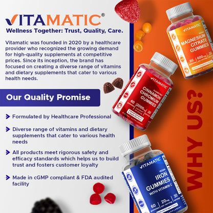 Vitamatic Vitamin B Complex Gummies with Vitamin C & Inositol - Natural Strawberry Flavor - 60 Gummies (1 Bottle) - PrimeBioHealth - canada supplements
