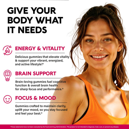 Vitamin B-Complex Gummies for Women & Men - Vitamin B12, B1, B2, B3, B5, B6, B7 & B9 - B Complex with Vitamin C & Choline - Energy, Brain & Mood - PrimeBioHealth - canada supplements