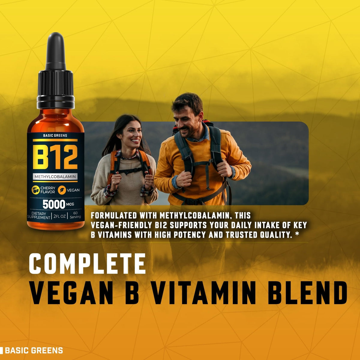 Vitamin B12 Sublingual Liquid Drops 5000 mcg – Vegan Methyl B-12 Supplement for Energy & Focus – B 12 Vitamin for Women & Men - PrimeBioHealth - canada supplements