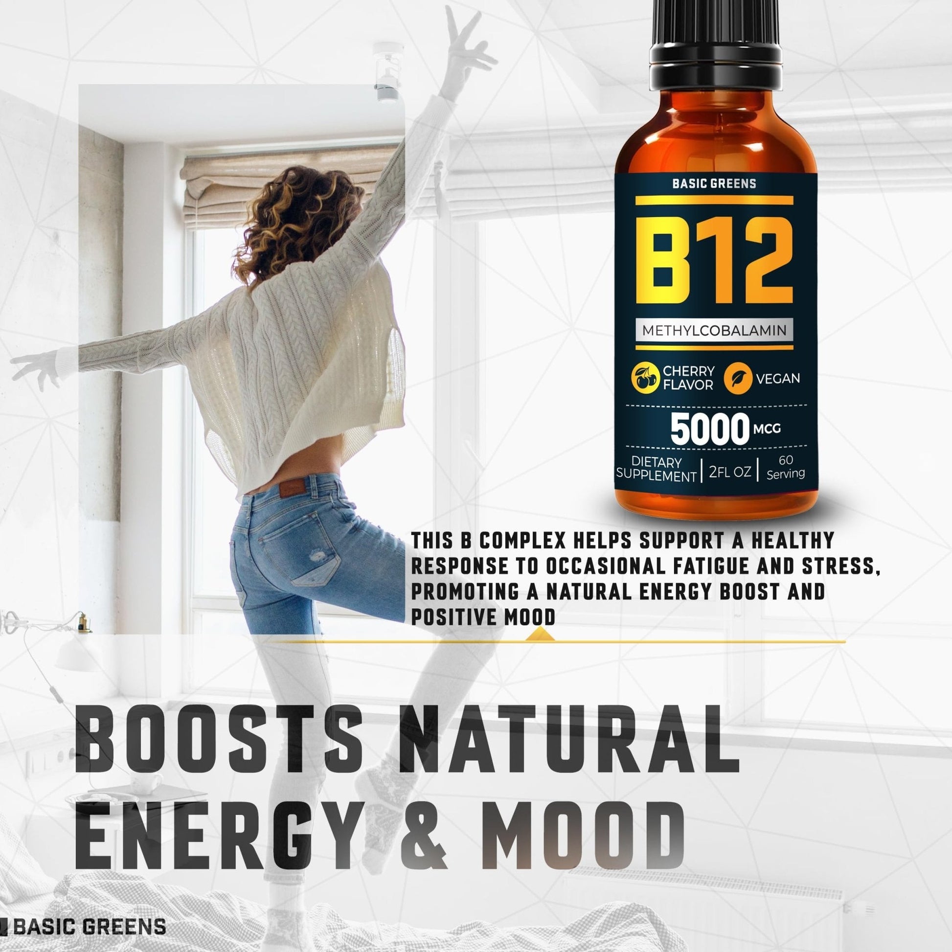 Vitamin B12 Sublingual Liquid Drops 5000 mcg – Vegan Methyl B-12 Supplement for Energy & Focus – B 12 Vitamin for Women & Men - PrimeBioHealth - canada supplements
