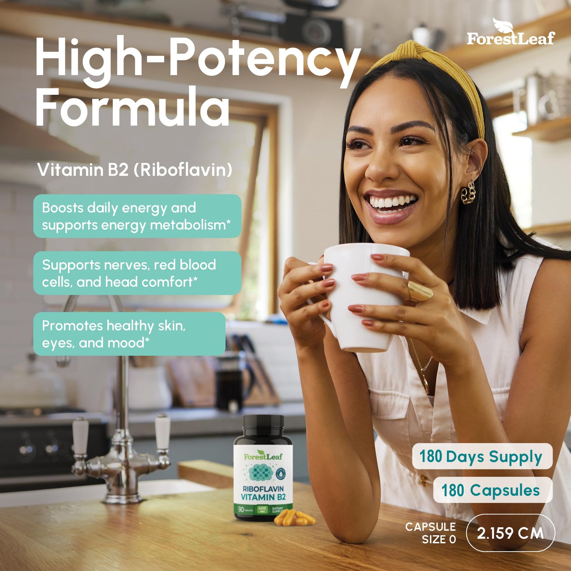 Vitamin B2 Riboflavin 400mg - Energy, Skin & Cellular Health Supplement - Nervous System Support - Vitamin B 2 Vit B - Non-GMO & Gluten Free - B2 Vitamin 400mg - PrimeBioHealth - canada supplements