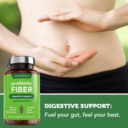 Vitamin Bounty Prebiotic Capsules - PreforPro® Prebiotics Supplement for Women & Men Digestive Health & Advanced Gut Health – No Fiber, No Bloating - PrimeBioHealth - canada supplements