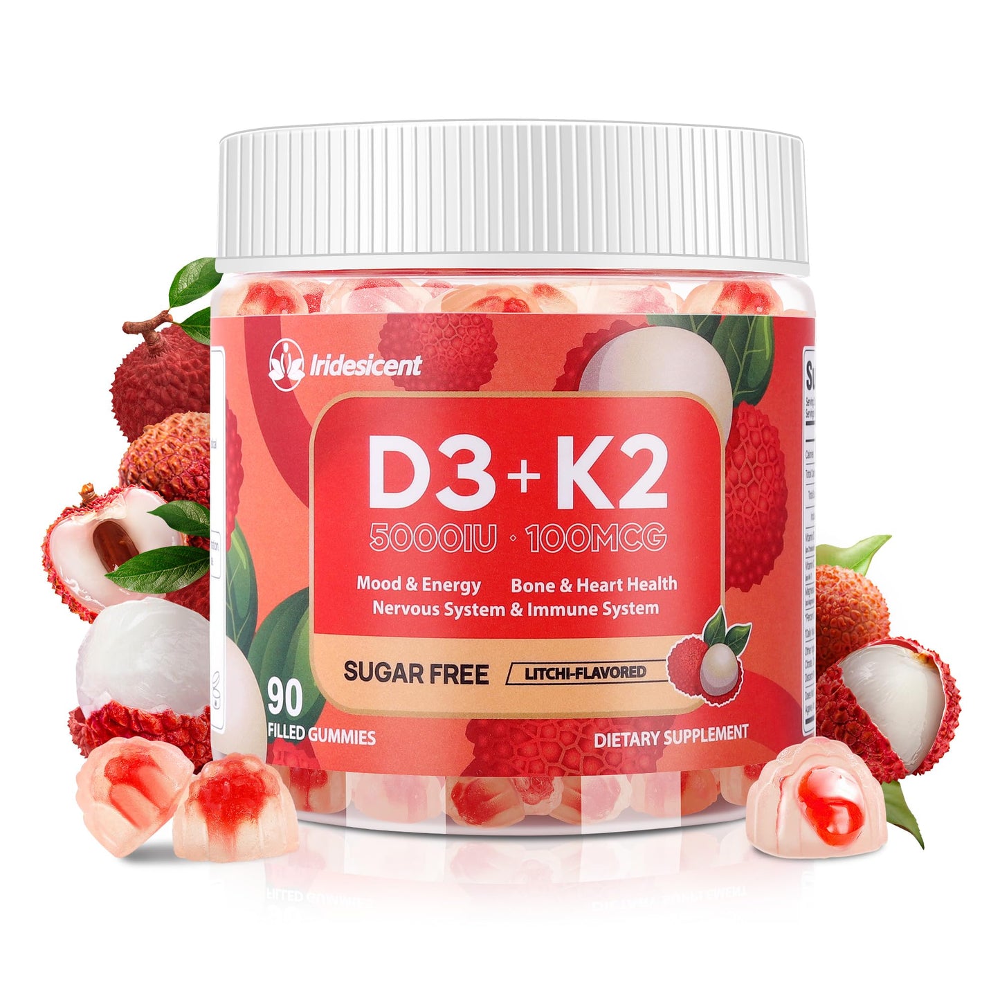 Vitamin D3 K2 Gummies w/Magnesium Sugar Free - 90 Count | D3 Vitamin 5,000 IU + K2(MK-7) 100 mcg - Vegan K2 D3 Vitamin Supplement, Highly Absorbent Supports Bone - PrimeBioHealth - canada supplements