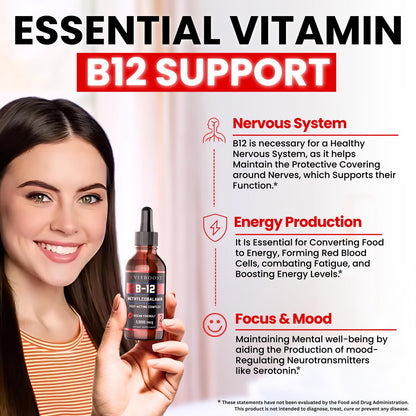 VITBOOST Vegan Liquid B-12 Drops – 60 x 5000 mcg Extra Strength Raspberry Flavored Vitamin B12 Liquid Methylcobalamin sublingual Supplement | Designed to Maximize Absorption - PrimeBioHealth - canada supplements