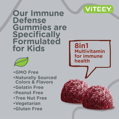 Viteey Kids Multivitamin Gummies with Probiotics - 8-1 Kids Vitamins for Immune Health Support with Vitamin C, D3, B12, B6 - PrimeBioHealth - canada supplements