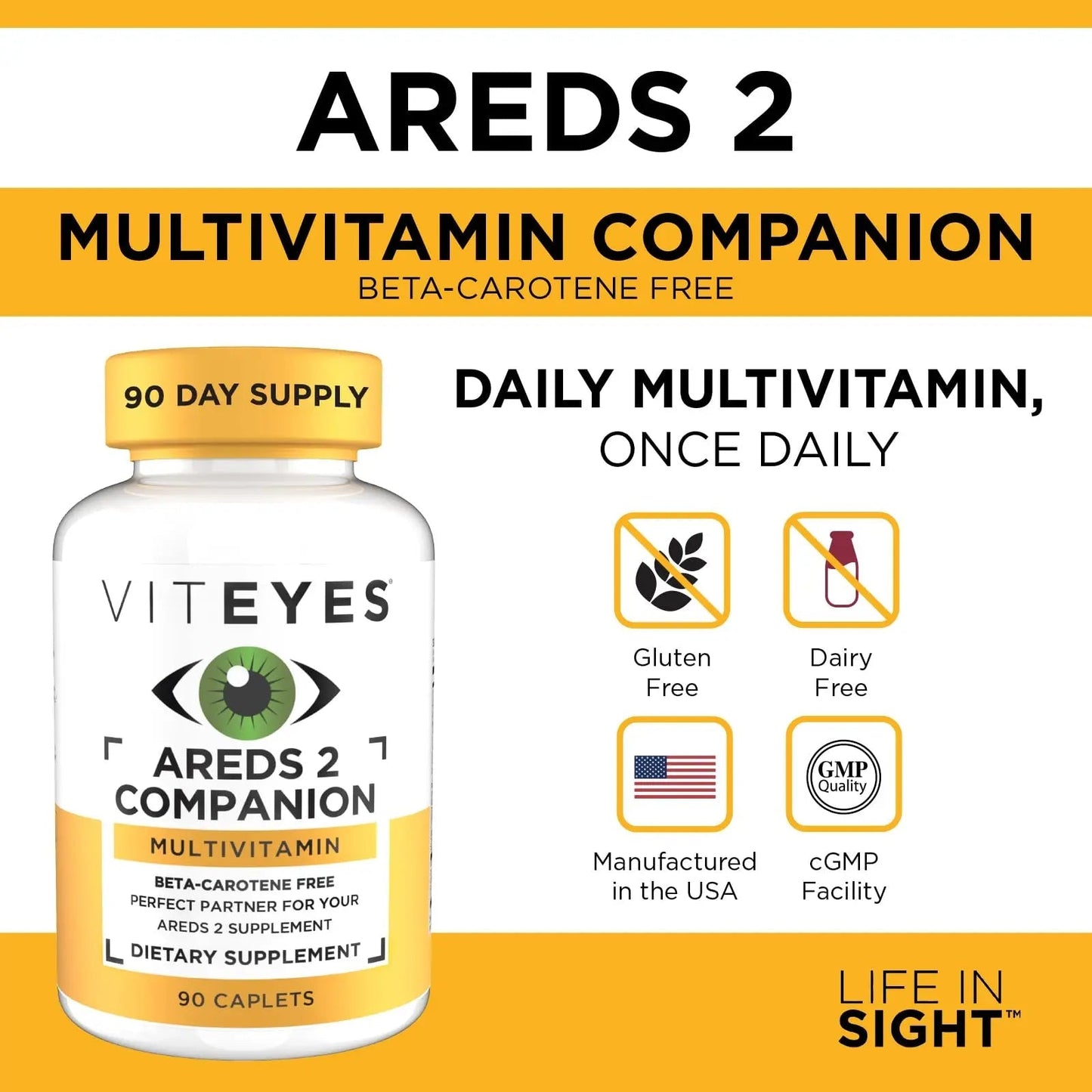 Viteyes Classic AREDS 2 Companion Beta-Carotene Free Multivitamin Supplement, Comprehensive Multivitamin Formula - PrimeBioHealth - canada supplements