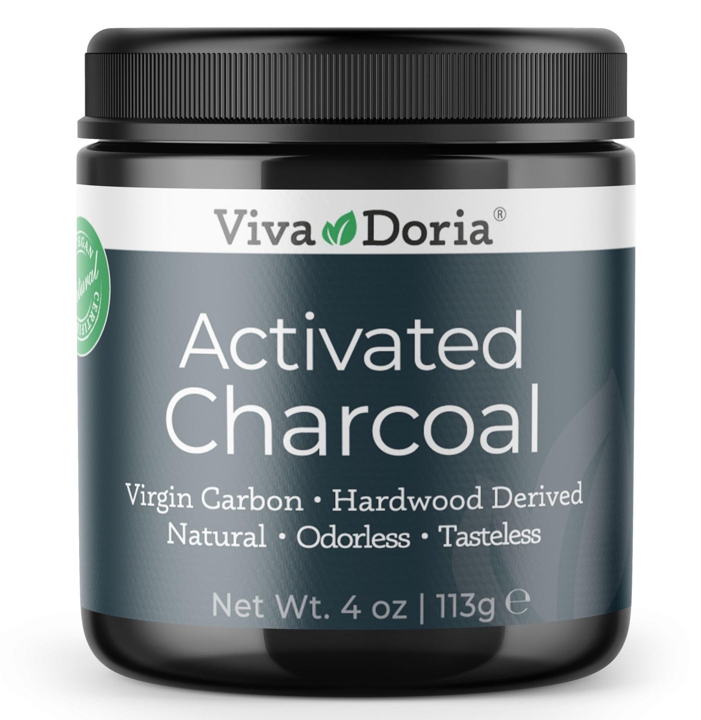 Viva Doria Activated Charcoal Powder, Hardwood Derived, Food Grade, 4 Oz - PrimeBioHealth - canada supplements