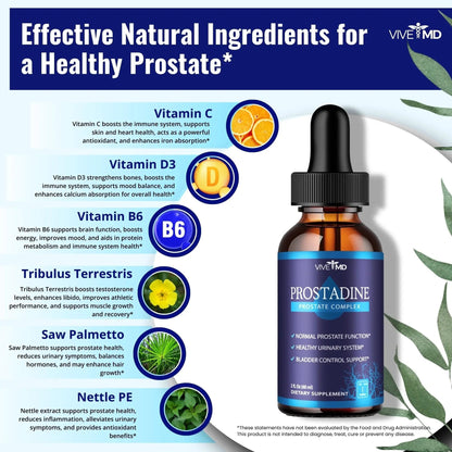 VIVE MD Prostadine Drops for Prostate Health, Bladder Urinating Issues - Prostadine Official Drop Formula - Extra Strength with Pomegranate, Prostadine Reviews (Package of 5) - PrimeBioHealth - canada supplements