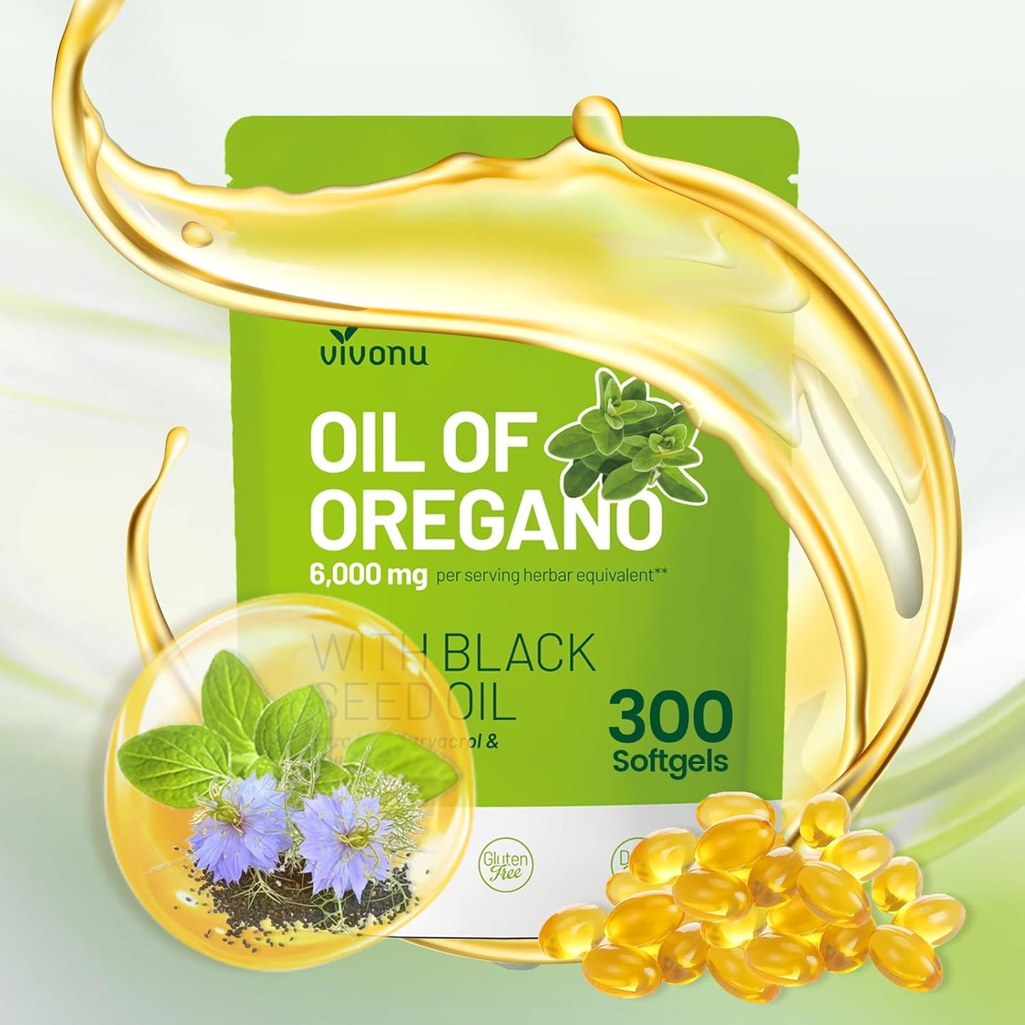 VivoNu Oil of Oregano with Black Seed Oil, Balanced Oil of Oregano Capsules, 300 Count Organic OreganoOil Softgels - PrimeBioHealth - canada supplements