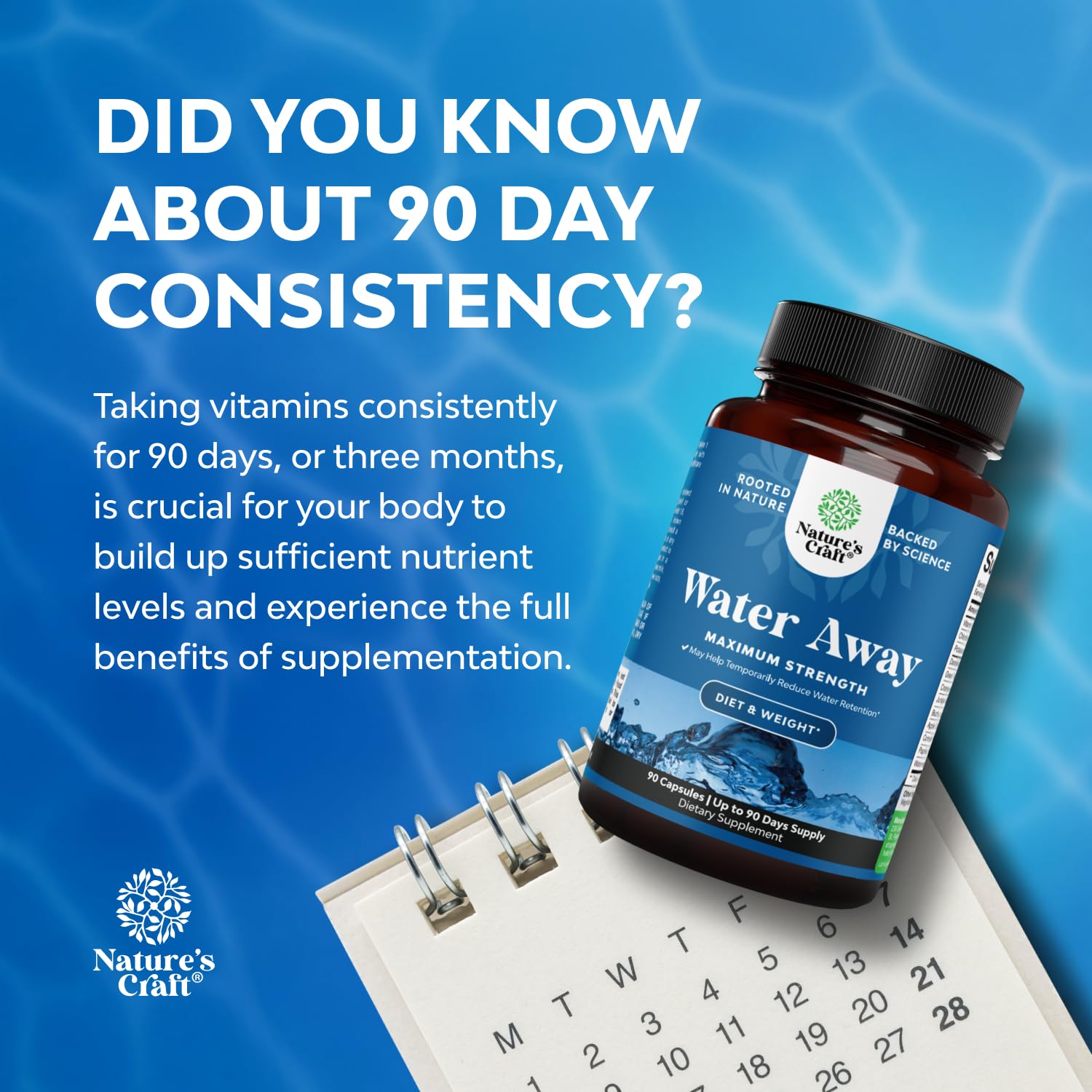 Water Away Herbal Diuretic Pills High Strength - Fluid Retention Supplement with Dandelion Leaf Extract & Green Tea for Bloating Relief for Women & Men - PrimeBioHealth - canada supplements