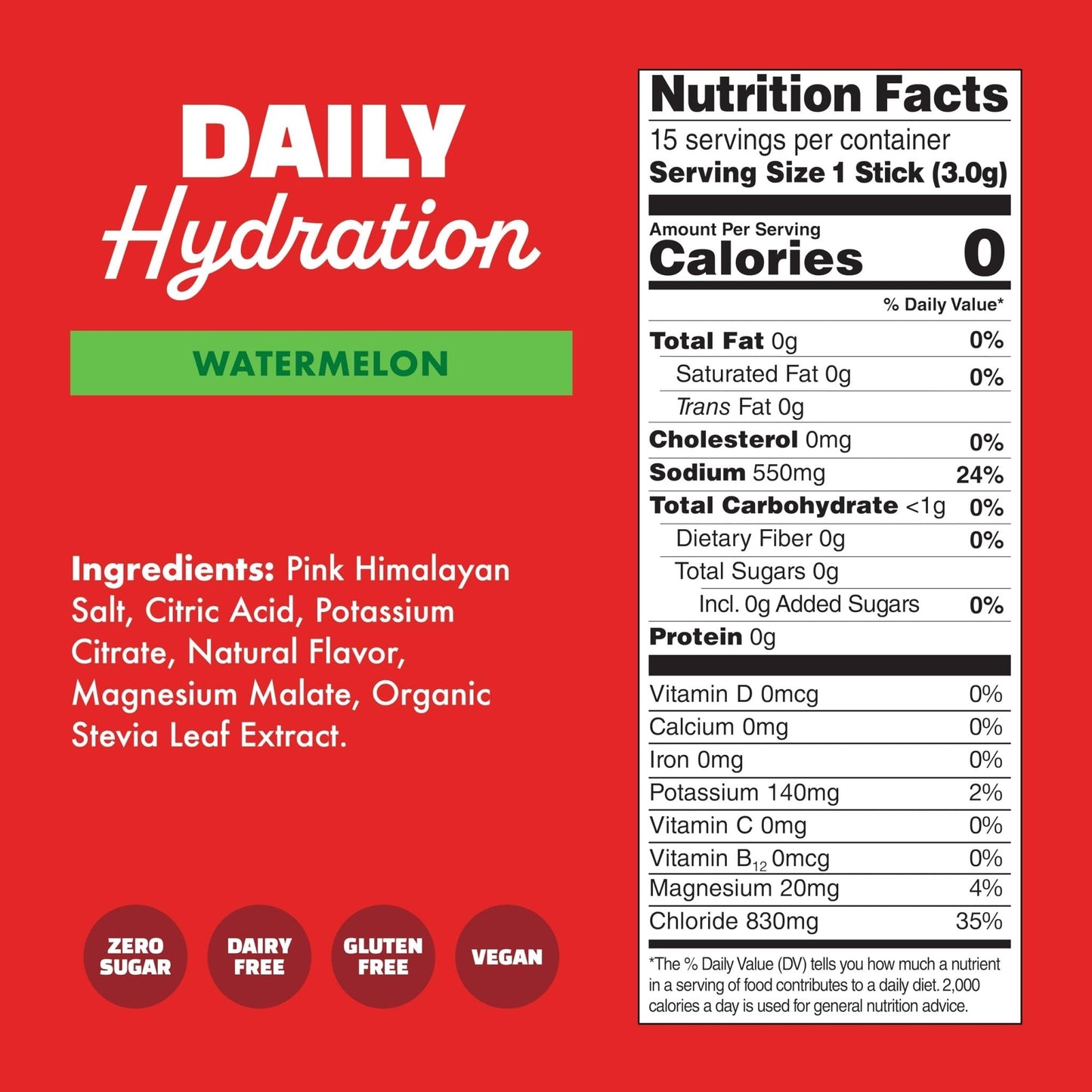 Waterboy Daily Hydration | 1,570mg Electrolyte Powder Packets | No Sugar, All Natural, Gluten Free, Zero Calories | 15 Drink Stick Mixes (Watermelon) - PrimeBioHealth - canada supplements