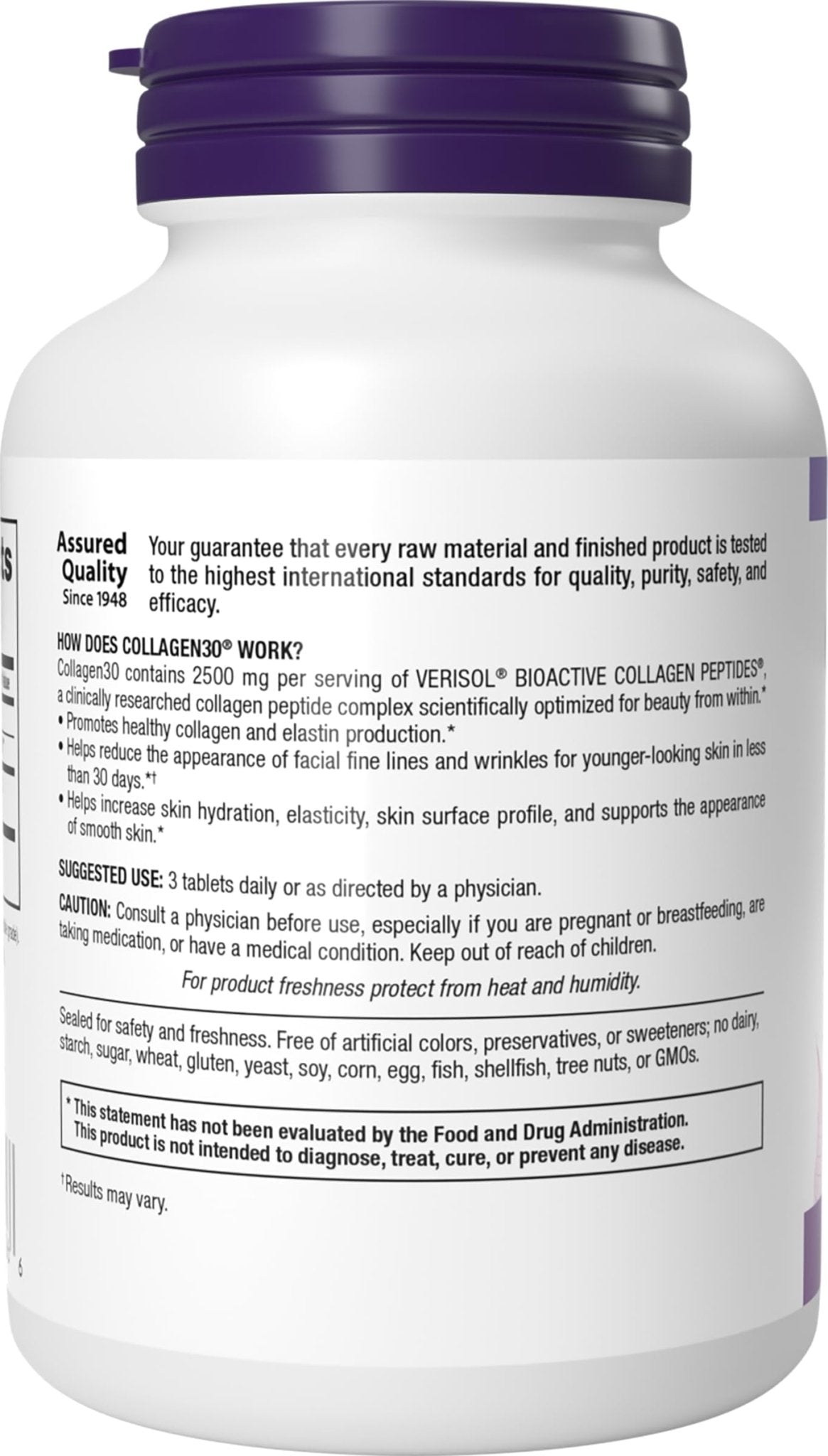 Webber Naturals Collagen 30 Anti-Wrinkle, 2,500mg of Bioactive Collagen Peptides Per Serving (3 Tablets), 180 Tablets, Helps Reduce Deep Wrinkles - PrimeBioHealth - canada supplements