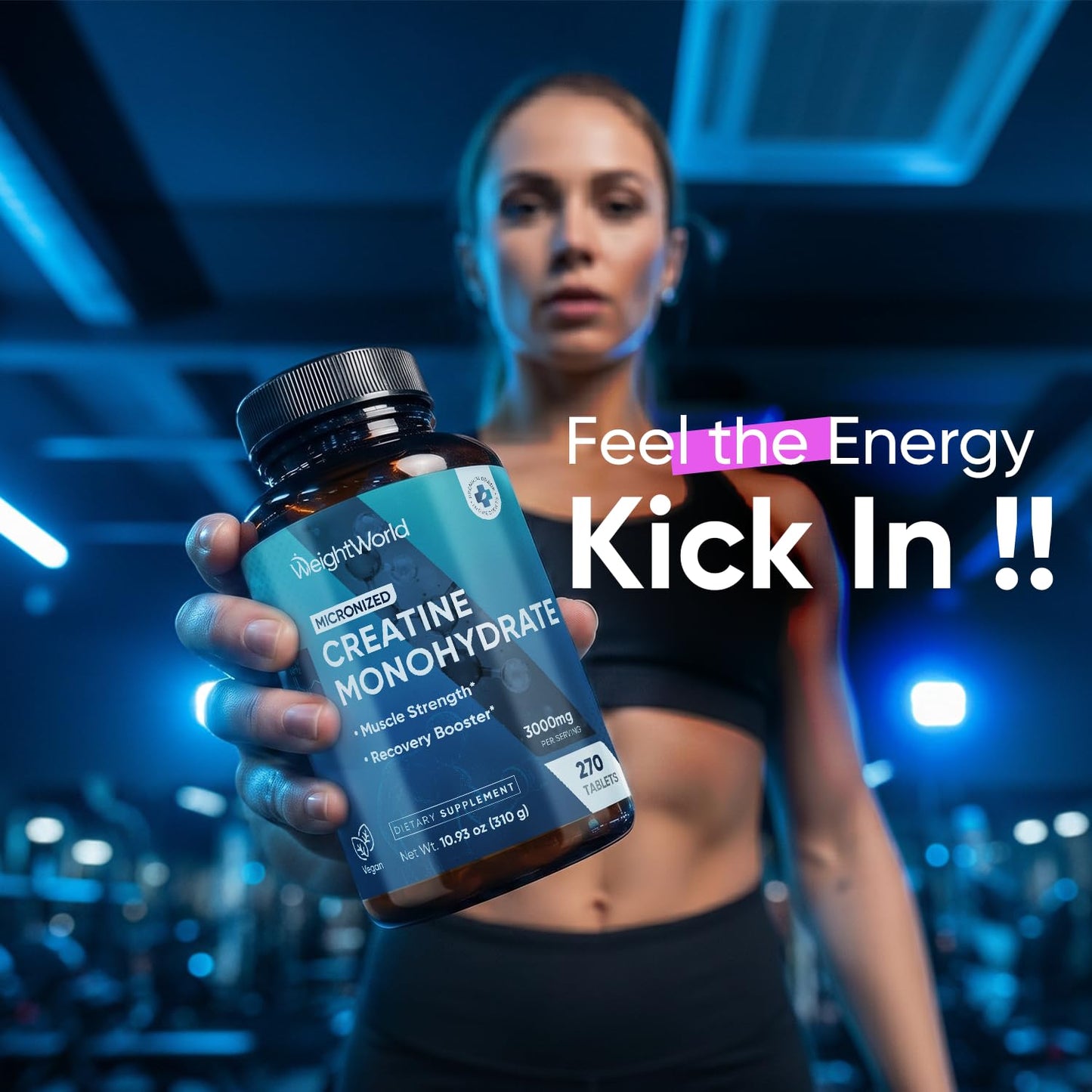 WeightWorld Micronized Creatine Monohydrate 3000mg Tablets - Muscle Growth, Strength, Energy & Recovery | Pre Workout Creatine for Women & Men | 1000mg per Tab - PrimeBioHealth - canada supplements