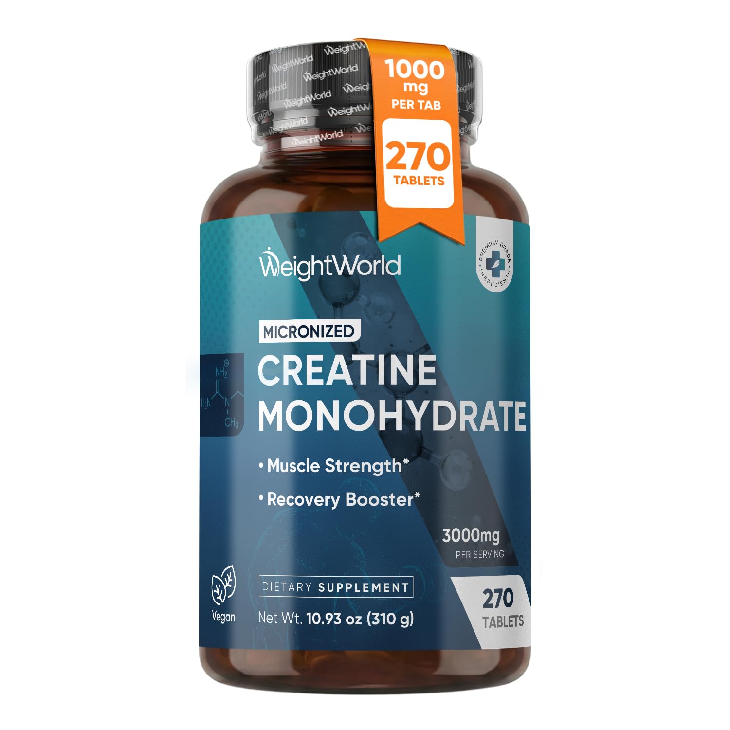 WeightWorld Micronized Creatine Monohydrate 3000mg Tablets - Muscle Growth, Strength, Energy & Recovery | Pre Workout Creatine for Women & Men | 1000mg per Tab - PrimeBioHealth - canada supplements
