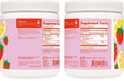 Wellah Creatine for Women - Creatine Monohydrate with Dandelion & Cranberry Extract (50 Servings, Strawberry Lemonade) - PrimeBioHealth - canada supplements