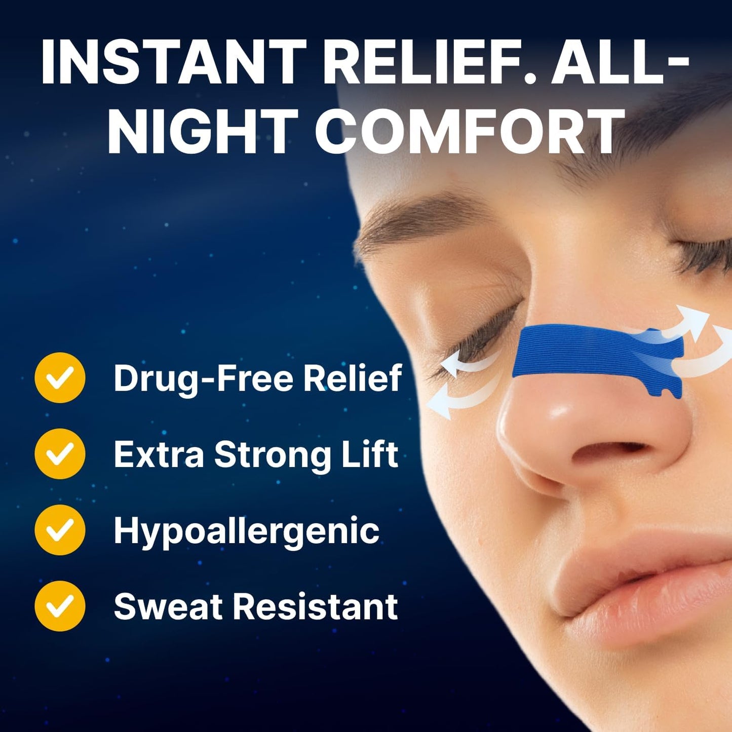 Wellamoon Nose Strips for Breathing (30 Ct) - Breathe Easy & Right Nasal Strips for Snoring & Sleeping - Oil & Sweat Proof Adhesive Snoring Solution- Improves Oxygen Intake, Sleep & Reduces Snoring - PrimeBioHealth - canada supplements
