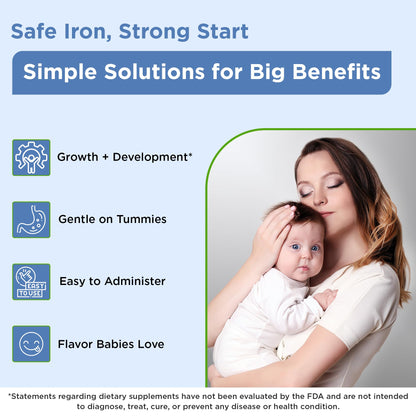 Wellements Organic Iron Drops for Newborn+ Babies (1 Fl Oz) - Cherry Flavor Liquid Iron Supplement for Infants - Toddler Iron Supplement for Kids (4months+ to 3 Years) - PrimeBioHealth - canada supplements