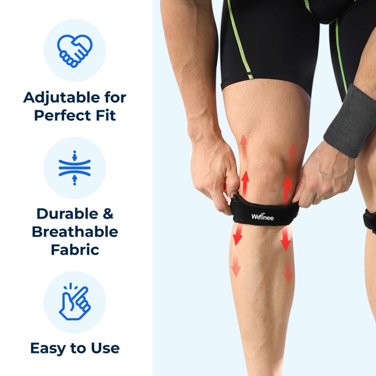 Wellnee Knee Support Bundle – Adjustable Patella Knee Strap + Herbal Knee Patches for Everyday Comfort, Activity & Recovery (1 Strap + 10 Patches) - PrimeBioHealth - canada supplements