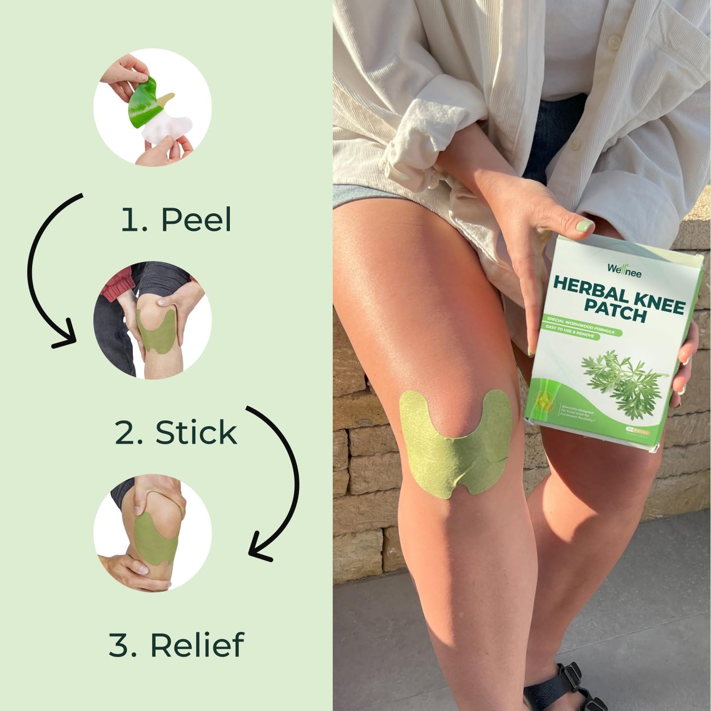 Wellnee Knee Support & Pain Relief Bundle – Herbal Knee Patch + Compression Knee Brace with Silicone Padding – Natural Joint Comfort, Stability & Recovery Support for Daily Use, Sports & Walking - PrimeBioHealth - canada supplements