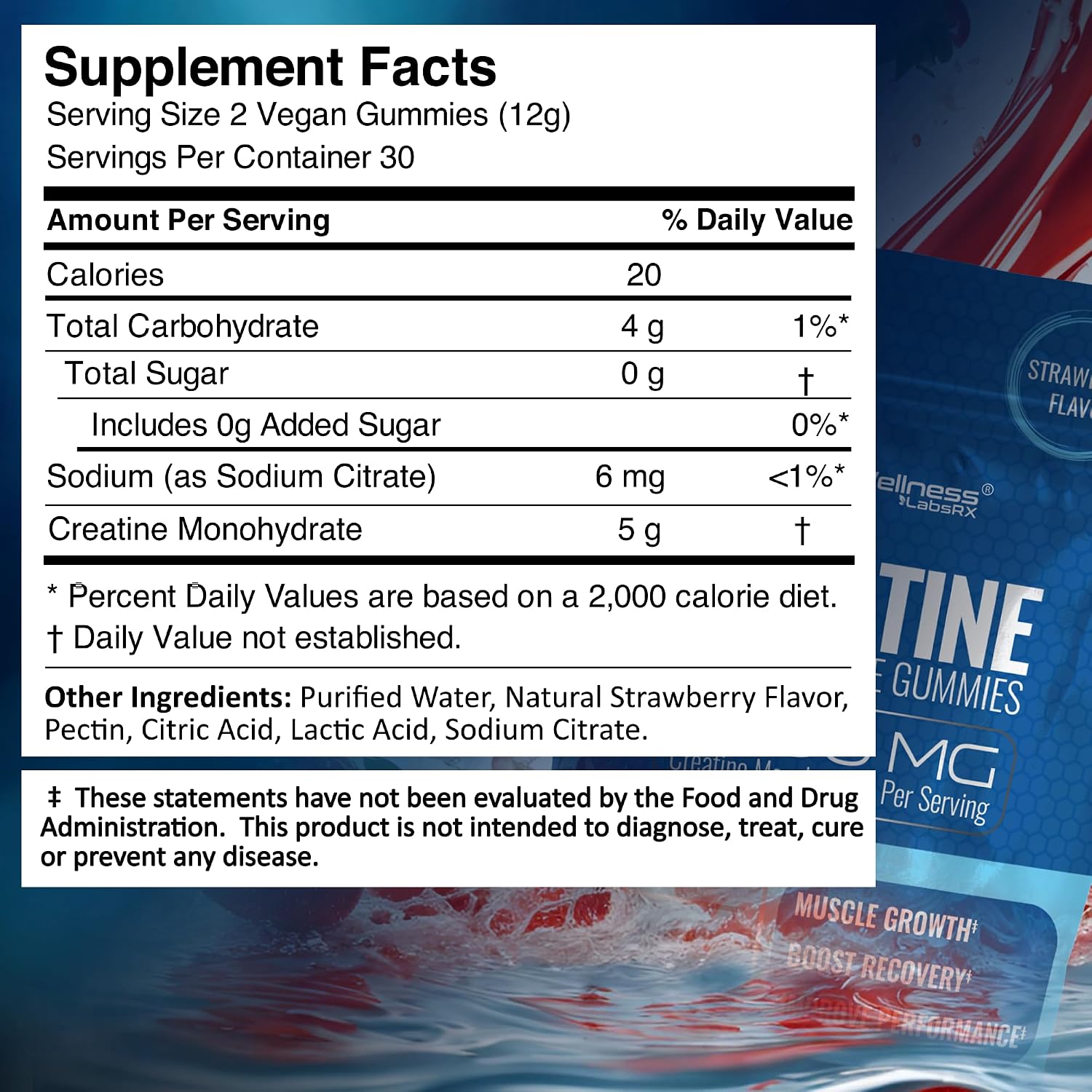 WELLNESS LABSRX Creatine Gummies 5000mg - Magnesium Glycinate Gummies 1000 mg | Bundle - PrimeBioHealth - canada supplements