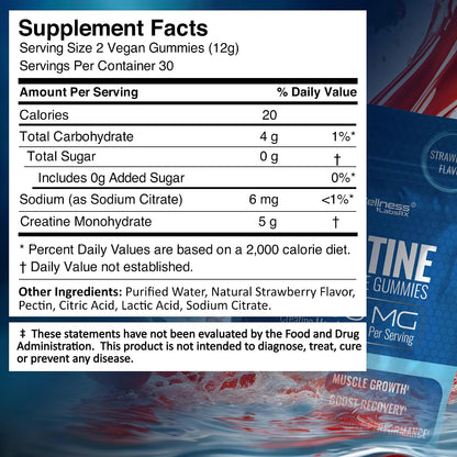 WELLNESS LABSRX Creatine Gummies 5000mg - Magnesium Glycinate Gummies 1000 mg | Bundle - PrimeBioHealth - canada supplements
