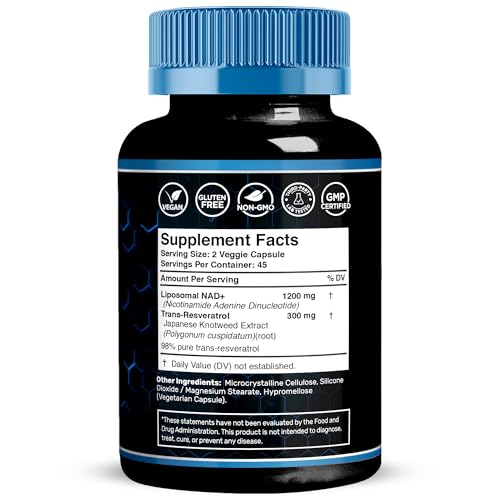Wellness LABSRX Liposomal NAD Supplement, 1500mg - USA Made, NAD Resveratrol Supplement for Women and Men, NAD+ Support Cellular Health - PrimeBioHealth - canada supplements