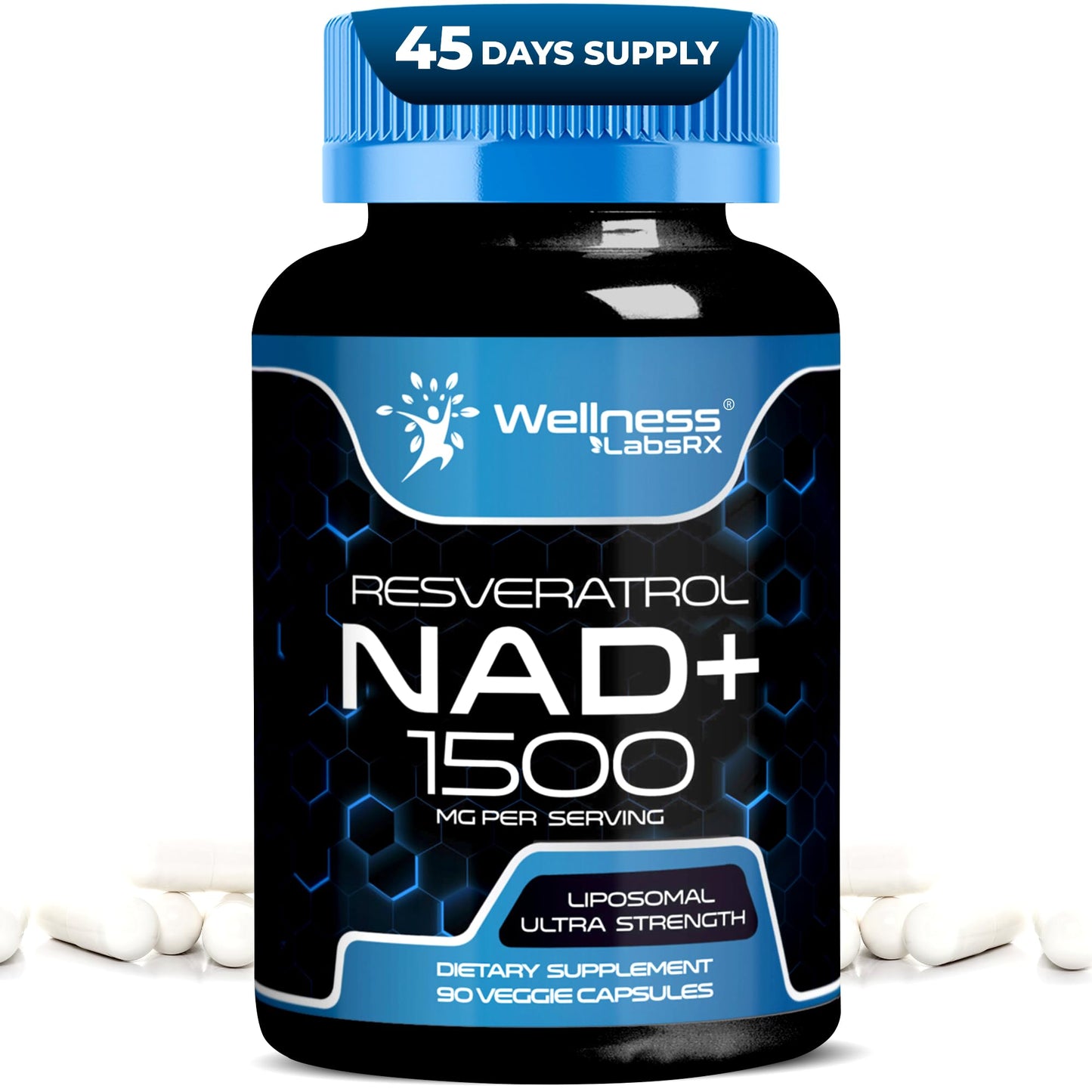 Wellness LABSRX Liposomal NAD Supplement, 1500mg - USA Made, NAD Resveratrol Supplement for Women and Men, NAD+ Support Cellular Health - PrimeBioHealth - canada supplements