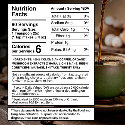 WELLNESS LABSRX Mushroom Powder 2000mg - Mushroom Coffee Blend 5500mg | Bundle - PrimeBioHealth - canada supplements