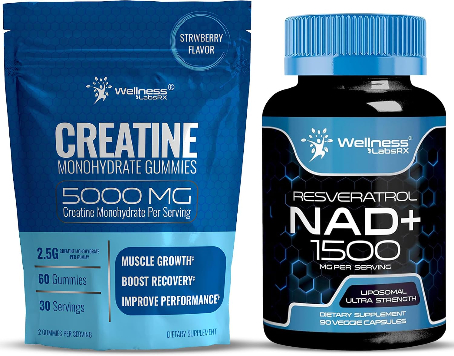 WELLNESS LABSRX NAD Capsules with Creatine Gummies | Bundle - PrimeBioHealth - canada supplements