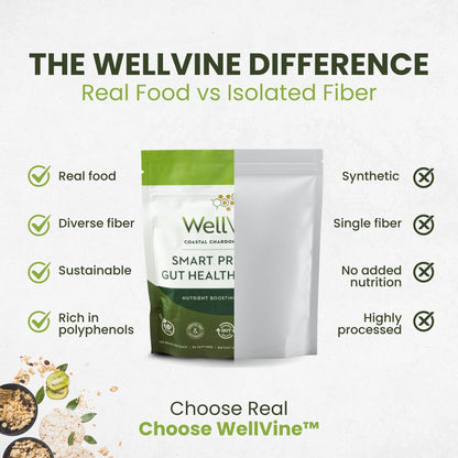 WellVine Premium Smart Prebiotic Gut Health Supplement Powder for Men & Women | Digestive Support & Gut Health With 100% Upcycled Chardonnay Grapes | Plant-Based - PrimeBioHealth - canada supplements