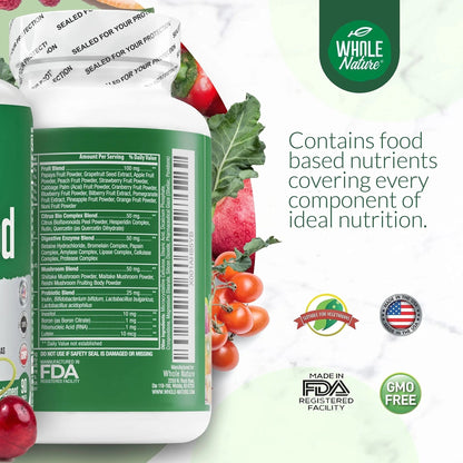 Whole Nature Whole Food Multivitamin for Men and Women Complete Daily Superfood Vitamins Plus Minerals Digestive Enzymes - PrimeBioHealth - canada supplements