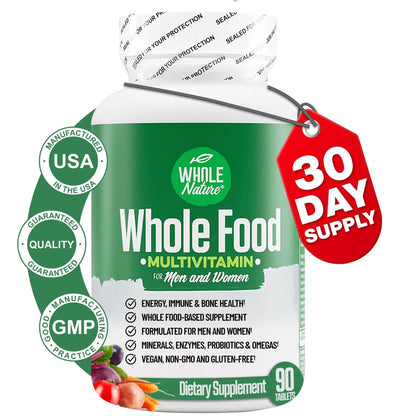 Whole Nature Whole Food Multivitamin for Men and Women Complete Daily Superfood Vitamins Plus Minerals Digestive Enzymes - PrimeBioHealth - canada supplements