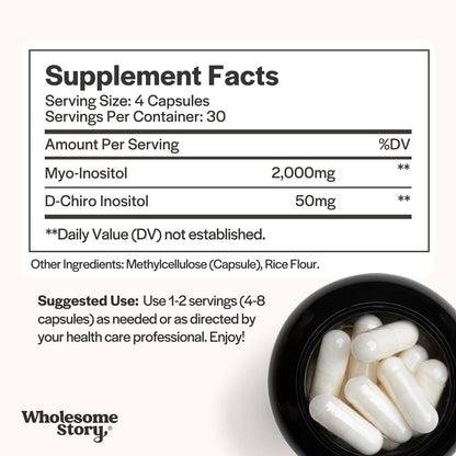 Wholesome Story Myo-Inositol & D-Chiro Inositol Supplement for Women | Fertility Supplements for Hormonal Balance & Ovarian Health Support - PrimeBioHealth - canada supplements