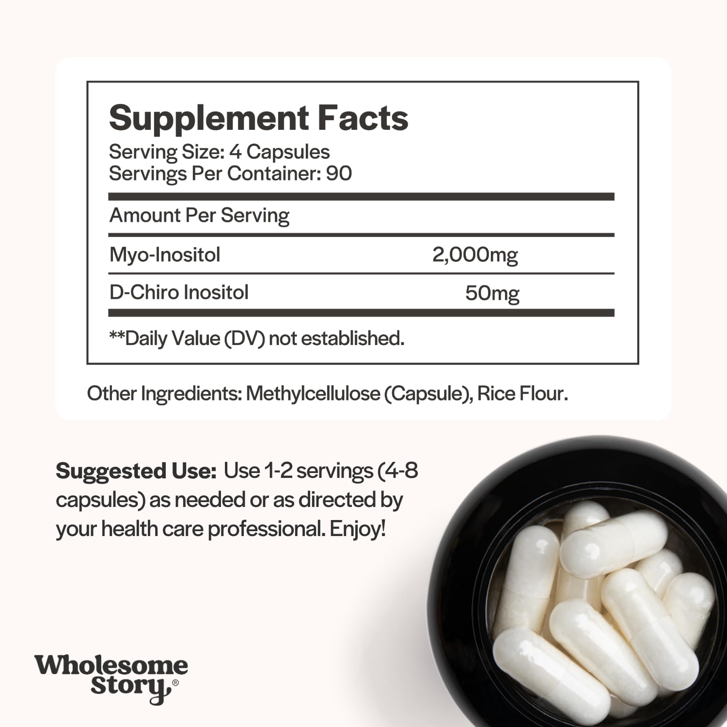 Wholesome Story Myo-Inositol & D-Chiro Inositol Supplement for Women | Fertility Supplements for Hormonal Balance & Ovarian Health Support - PrimeBioHealth - canada supplements