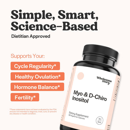 Wholesome Story Myo-Inositol & D-Chiro Inositol Supplement for Women | Fertility Supplements for Hormonal Balance & Ovarian Health Support - PrimeBioHealth - canada supplements
