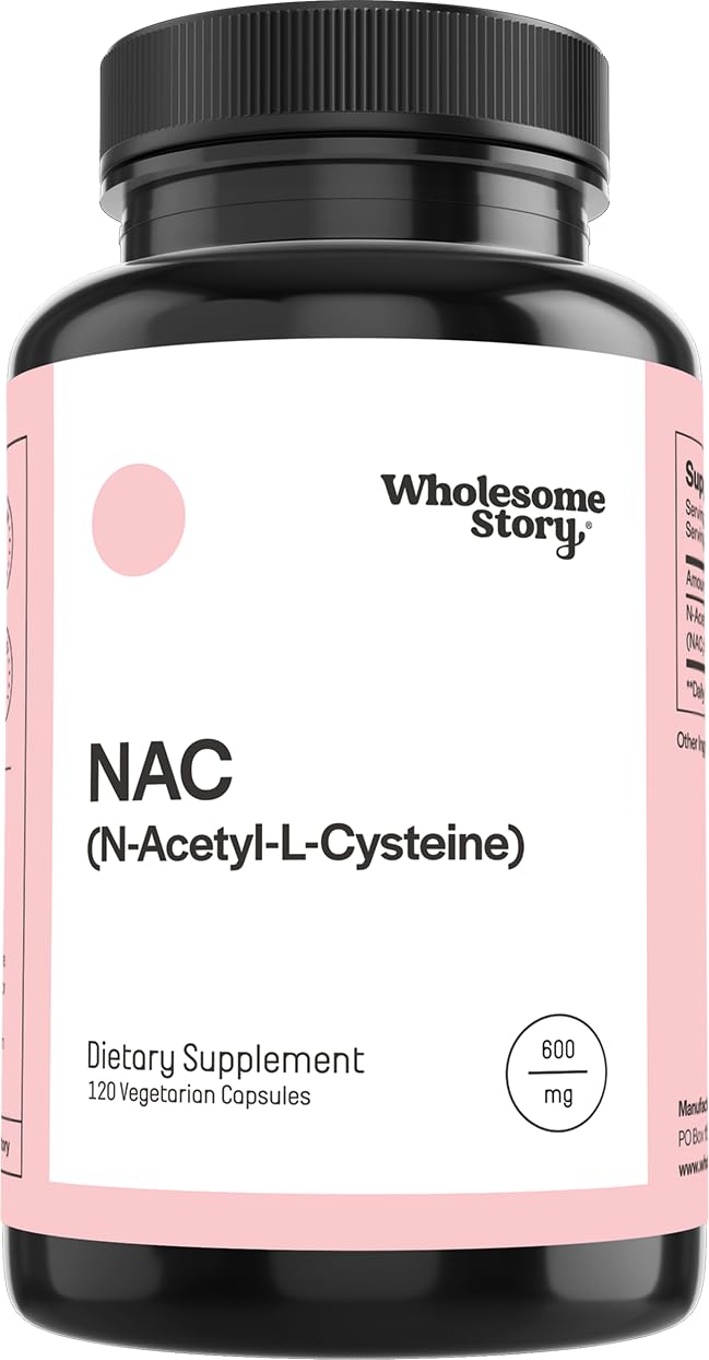 Wholesome Story NAC Supplement N Acetyl Cysteine 600 mg | Liver, Lung & Fertility Support | 120 Capsules | 120 Serving Supply - PrimeBioHealth - canada supplements