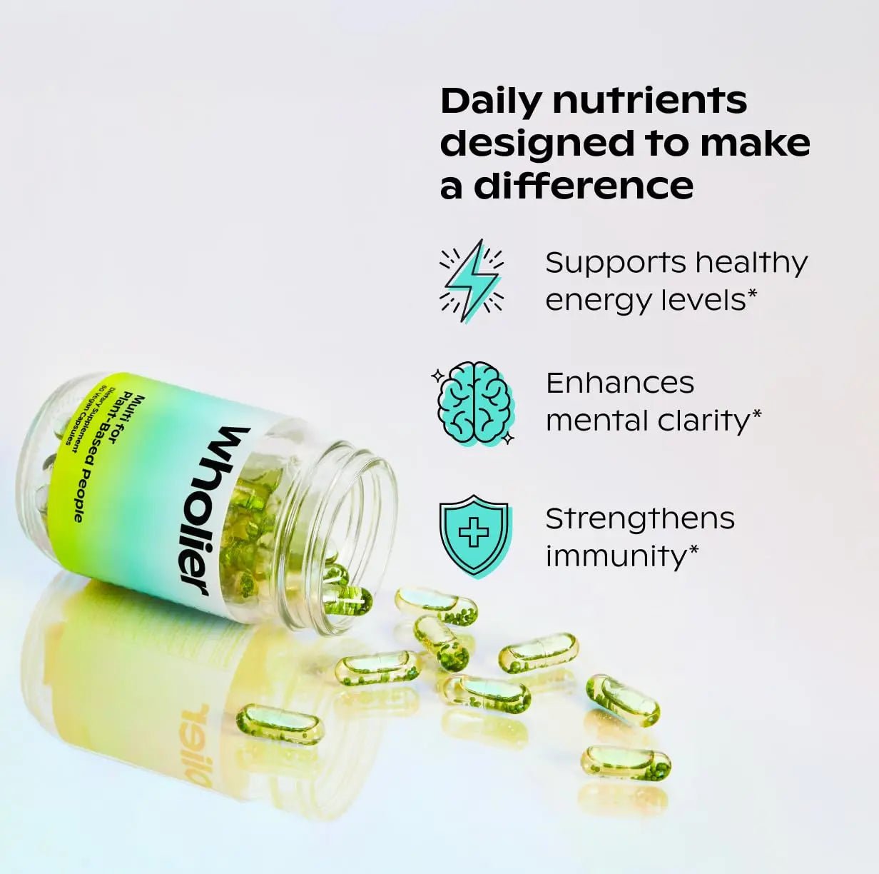 wholier Plant Based Multivitamin Vegan Omega-3 DHA EPA, Vitamin D, B12, Zinc, Vitamin K2, Iron, Iodine, Selenium - PrimeBioHealth - canada supplements
