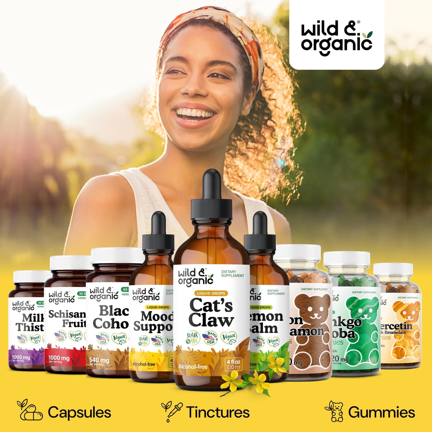 Wild & Organic Cats Claw Herb Supplement - Immune Support - Pure Cats Claw Tincture - Add to Tea Liquid Drops - Uncaria Tomentosa Bark - Vegan, Sugar & Alcohol-Free - 4 fl oz - PrimeBioHealth - canada supplements