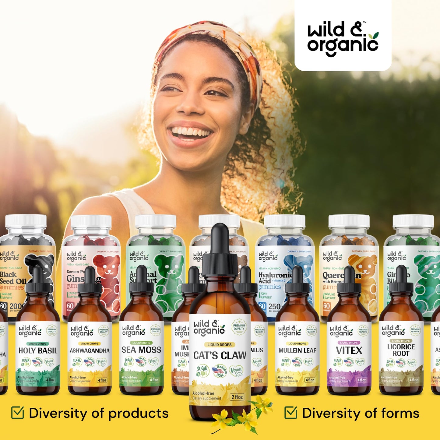 Wild & Organic Cats Claw Herb Supplement - Immune Support - Pure Cats Claw Tincture - Add to Tea Liquid Drops - Uncaria Tomentosa Bark - Vegan, Sugar & Alcohol-Free - 4 fl oz - PrimeBioHealth - canada supplements