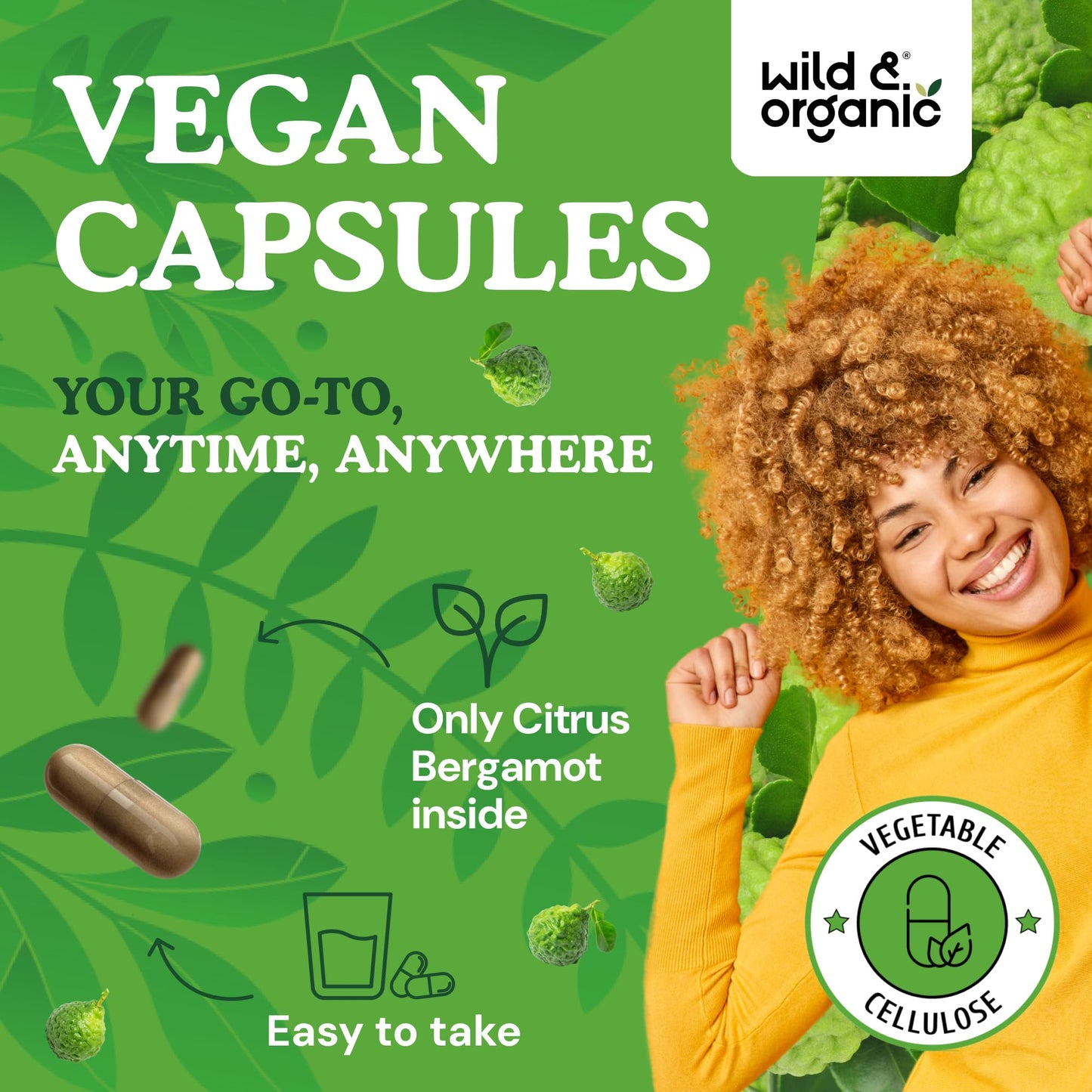 Wild & Organic Citrus Bergamot Capsules - Antioxidant & Overall Support - Citrus Bergamot Extract Capsules - Bergamia Fruit Powder Supplement - PrimeBioHealth - canada supplements