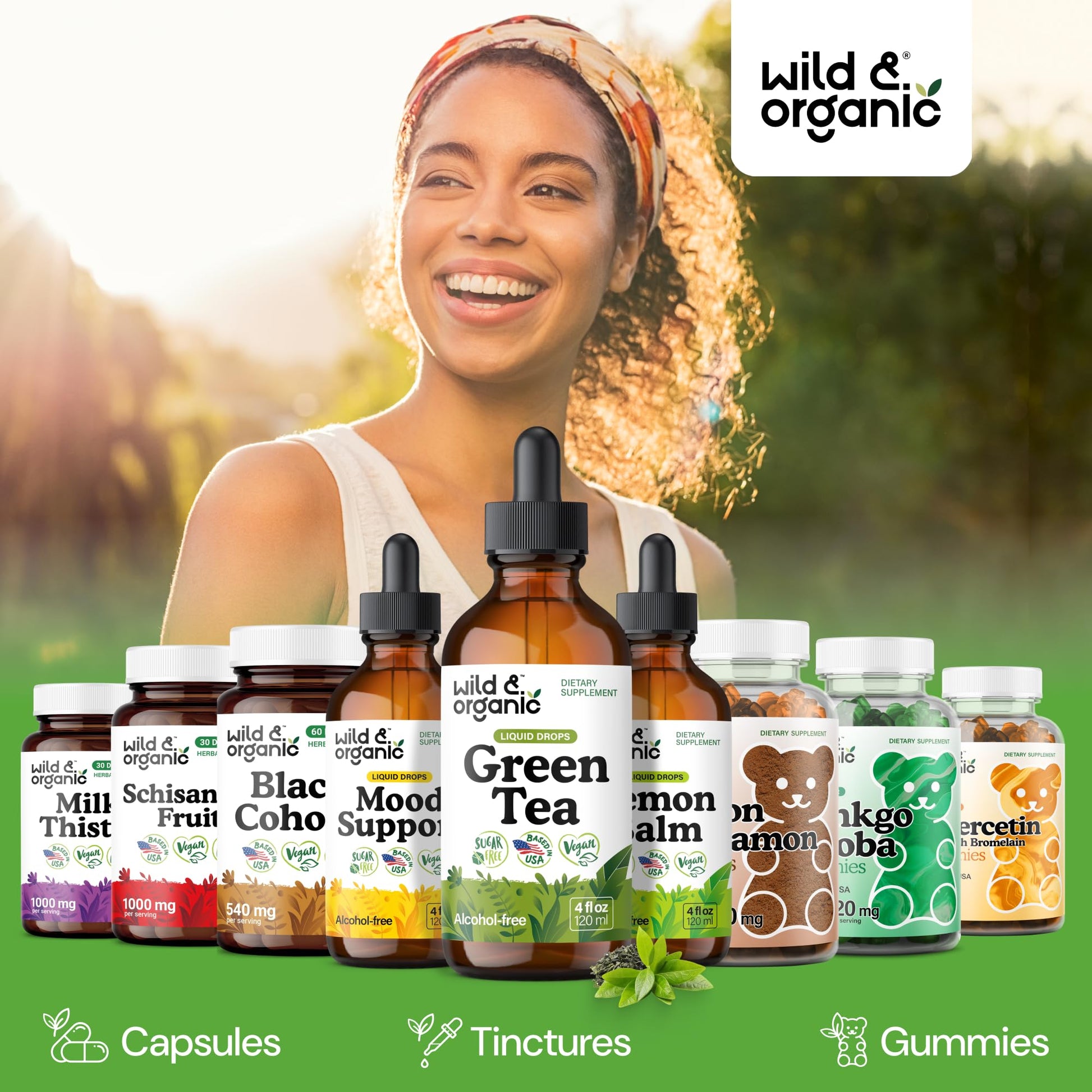 Wild & Organic Green Tea Extract Liquid Drops - Antioxidant Support - Pure Green Tea Supplement - 84-Day Supply - Vegan, Sugar & Alcohol-Free Camellia Sinensis Tincture - 4 fl oz - PrimeBioHealth - canada supplements
