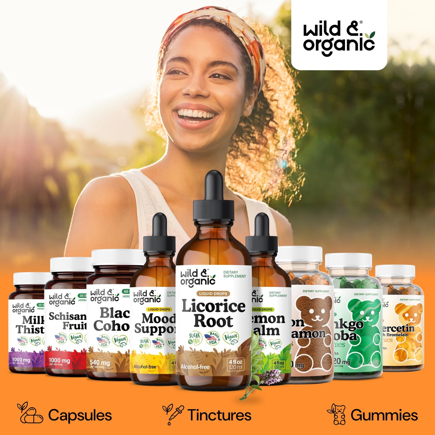 Wild & Organic Licorice Root Tincture - Digestive, Lung & Skin Support - Licorice Root Extract Liquid Drops - Vegan, Sugar & Alcohol-Free Supplement - 4 fl oz - PrimeBioHealth - canada supplements