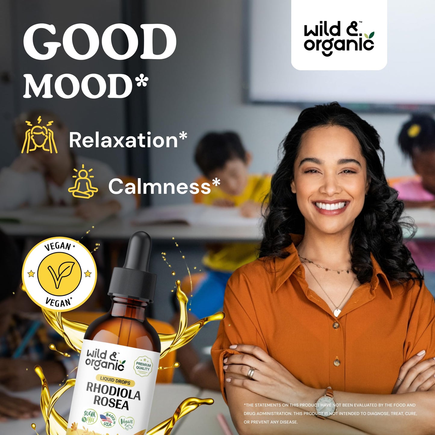 Wild & Organic Rhodiola Rosea Tincture - Rhodiola Rosea Supplement for Mood Support - Relaxing Root Extract Liquid Drops - Vegan, Sugar & Alcohol-Free - 4 fl oz - PrimeBioHealth - canada supplements