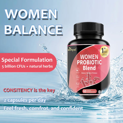 WINYEL Vaginal Probiotics for Women with Prebiotics & Herbal Blend – pH Balance & Feminine Health Support – Multi-Strain Lactobacillus for Vaginal Flora, - PrimeBioHealth - canada supplements